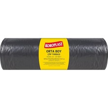 Endüstriyel Orta Siyah Çöp Torbası 20'li 55X60 Cm, Yırtılmaz & Sızdırmaz, Çift Katlı, Geri Dönüştürülebilir, Restoran,mutfak, Fabrika, Atölye, Ofis, Otel, Hastane, Depo, Bahçe