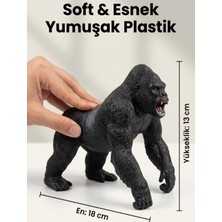 LRS Store Yumuşak Soft Goril Oyuncağı 18 cm – Gerçekçi Detaylı Vahşi Hayvan Figürü – Esnek ve Dayanıklı Goril King Kong Oyuncak
