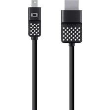 Mini 1.8 M Display Port To HDMI Cable Siyah
