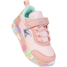 Kiko Kids Heart Işıklı Günlük Cırtlı Kız Çocuk Spor Ayakkabı