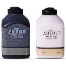 500ML Siyah + 500ML Beyaz Akrilik Boya Set