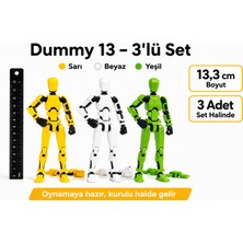 M&D Design Dummy 13 – 3’lü Set (Sarı / Beyaz / Yeşil) | 13 cm