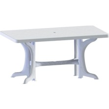 Beyaz Plastik Dikdörtgen Kapalı Masa 90X150 cm