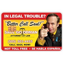 Call Saul Kartviziti Kart Kaplama Sticker Kart Etiketi