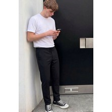 Comstar Erkek Lastikli Çift Cepli Siyah Jogger Pantolon
