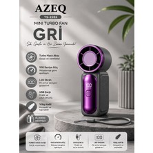 Azeq YS-2282 Turbo El Fanı 100 Kademeli LED Ekranlı USB Şarjlı Taşınabilir Mini Fan