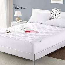 HOME%100 Pamuklu Kapitone Sıvı Geçirmez Yatak Koruyucu Alez 90X190 cm Fitted Full Kenar
