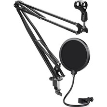 NB40 Pro Mikrofon Standı + Ps-01 Pop Filter (50X50 Büyük Boy)