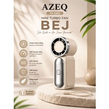 Azeq YS-2282 5 W Güçlü USB Şarjlı Mini Fan 100 Kademeli Hız Ayarı Bej Renkli Taşınabilir