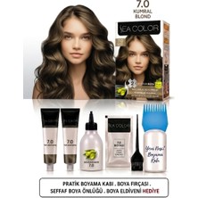 Sea Color Set Saç Boyası 7.0 Kumral  2 Li +Pratik Boya Kabı