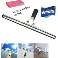 Evima Metal 35 cm Profesyonel Cam Temizleme Çekpası Çek Çek Leke Çıkarma Gücü ve Profesyonel Temizlik
