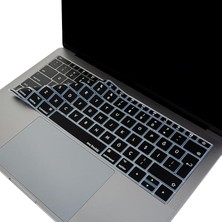 MacBook Klavye Koruyucu A1534 A1708 Uyumlu Türkçe Q Baskılı Silikon Klavye Koruyucu Uk Enter Siyah