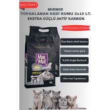 Mırmır Aktif Karbonlu Topaklanan Kedi Kumu 2x 10 Lt, Yüksek Emici, Tozsuz, Koku Hapseden Doğal Kedi Kumu