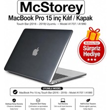 MacBook Pro 15 Kristal Şeffaf Kılıf A1707 A1990 Uyumlu Parlak Sert Tpu Kılıf Ince Hafif Koruyucu Kapak 2016-2019 Siyah