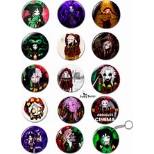 Punky Store Freak Circus 15'li Rozet Seti 1 Adet Açacaklı Anahtarlık Dark Kawaii Broş Pin