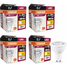 4,5W GU10 LED Ampul - 350 Lumen, 3000K Sarı Işık, 36° Işık Açısı, 15.000 Saat Ömür, Enerji Verimli (10)