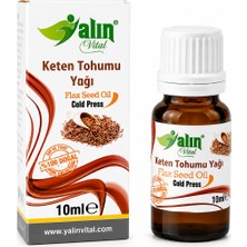 Yalın Vital Keten Tohumu Yağı 10 ml | %100 Saf ve Doğal Soğuk Sıkım ( Cam Damlalık Hediyeli )