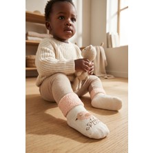 Katia & Bony Bebek Hayvan Desenli Havlu Soket Çorap Ekru/pembe