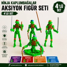 M&D Design Ninja Kaplumbağalar Dummy 4'lü Set Hareketli Eklemli Figür Oyuncak 13 cm