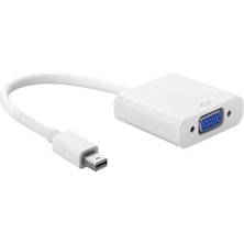 PX-1515 Mini Displayport To VGA Çevirici, MacBook Mini Display To VGA Adaptör, 15 cm Beyaz Görüntü Dönüştürücü, Mini Dp Erkek To VGA Dişi Monitör Projeksiyon Tv Bağlantı Aparatı