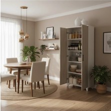 Msy Home Nila Beyaz-Sonomo 2 Kapaklı Mutfak Banyo Balkon Için Çok Amaçlı Depolama DOLABI175X68X35 cm