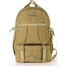 Viatox SR-03 Unisex Kanvas Kumaş Laptop Bölmeli Outdoor Sırt Çantası Dağcı Sırt Çantası Escp01 BEJ