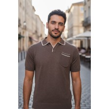 Mandala Tekstil Tek Düğmeli Cepli Yazlık Erkek Triko Tişört