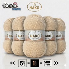 Nako Süper Inci - 219 Deve Tüyü - 5'li Paket - 100GR/260M - El Örgü Ipi - Atkı Yelek Kazak Ipi