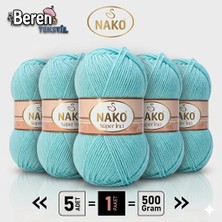 Nako Süper Inci - 2524 Mint Yeşili - 5'li Paket - 100GR/260M - El Örgü Ipi - Atkı Yelek Kazak Ipi