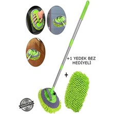 Çok Fonksiyonlu 2 In 1 Mikrofiber Araba Yıkama Fırçası Teleskopik Uzun Saplı Detay Fırçası Oto Mopu