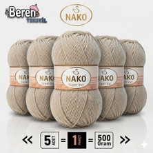Nako Süper Inci - 1199 Kese Kağıdı - 5'li Paket - 100GR/260M - El Örgü Ipi - Atkı Yelek Kazak Ipi
