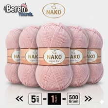 Nako Süper Inci - 318 Gül Goncası - 5'li Paket - 100GR/260M - El Örgü Ipi - Atkı Yelek Kazak Ipi