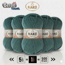 Nako Süper Inci - 10469 Petrol Yeşili - 5'li Paket - 100GR/260M - El Örgü Ipi - Atkı Yelek Kazak Ipi