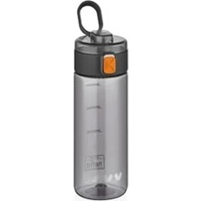 Larskas Tkk 450ML Taşıma Kulplu Kilitlenebilir Kapak Ölçü Skalalı Rahat Içim Tritan Spor Matara (Siyah)