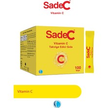 SadeC Vitamin C 100 Saşe C Vitamini Yerli Üretim Bağışıklık Destekleyici Takviye Gıda
