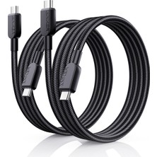 Anker 310 USB-C to USB-C 1m 240w Örgülü Kablo - Hızlı Şarj - Evrensel Uyumluluk - Siyah - A81C5 (Anker Türkiye Garantili)