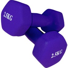 Zepca Ithal Deluxe Neopren Kaplama 2 x 2,5kg Dambıl Mor Renk Dökme Demir Kaymaz Özellikli