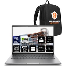 Hp Zbook 8 G1I Core Ultra 7 255H Rtx 500 Ada 4gb 16GB Ram 2tb SSD 14" Fhd+ WIN11 Home A3ZW7ETPN359 Iş Istasyonu + Per4 Çanta