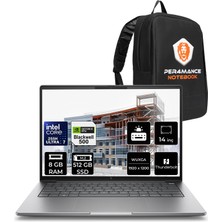 Hp Zbook 8 G1I Core Ultra 7 255H Rtx 500 Ada 4gb 8gb Ram 512GB SSD 14" Fhd+ Freedos A3ZW7ETPN302 Iş Istasyonu + Per4 Çanta