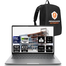 Hp Zbook 8 G1I Core Ultra 7 255H Rtx 500 Ada 4gb 24GB Ram 512GB SSD 14" Fhd+ Freedos A3ZW7ETPN312 Iş Istasyonu + Per4 Çanta