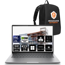 Hp Zbook 8 G1I Core Ultra 7 255H Rtx 500 Ada 4gb 128GB Ram 2tb SSD 14" Fhd+ WIN11 Pro A3ZW7ETPN449 Iş Istasyonu + Per4 Çanta