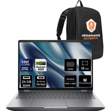 Hp Zbook Fury G1I Core Ultra 7 265HX Rtx Pro 4000 Blackwell 16GB 24GB Ram 12TB SSD 16" Fhd+ Freedos C65H8ESPN323 Iş Istasyonu + Per4 Çanta