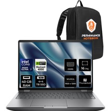 Hp Zbook Fury G1I Core Ultra 7 265HX Rtx Pro 4000 Blackwell 16GB 40GB Ram 4tb + 4tb SSD 16" Fhd+ Freedos C65H8ESPN338 Iş Istasyonu + Per4 Çanta