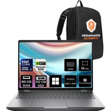 Hp Zbook Fury G1I Core Ultra 9 285HX Rtx Pro 4000 Blackwell 16GB 80GB Ram 512B SSD 16" Fhd+ WIN11 Pro C65G3ESPN550 Iş Istasyonu + Per4 Çanta