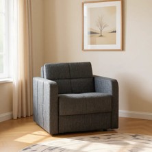 Kilim Mobilya Adonis Modern Tasarımlı Tekli Refakatçi Koltuğu Gri Renk Dayanıklı Malzeme