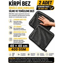 HRPAK 40X40 cm 2 Adet Kirpi Bez Profesyonel Oto Kurulama Bezi Bükümlü Iplik Ultra Kalın Doku