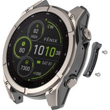 Caseonn Garmin Fenix 8 Pro – 51 Mm, Amoled Montaj Setli Yan Kasa Koruyucu Metal Bumper Siyah