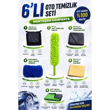 HRPAK 6lı Efsane Mikrofiber Oto Yıkama Temizleme Araç Kurulama Bez , Eldiven Sünger Araba Seti