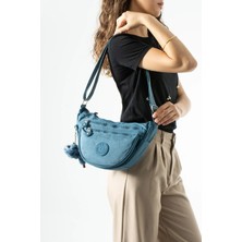 571 Collections Çanta Ultra Hafif, Çok Cepli, Yarım Ay (Crescent) Çapraz Askılı Kol, Omuz Çantası Mavi Model: 571-7L