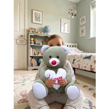 Allora Love Yazılı Kalpli Sevimli Peluş Ayıcık 45 cm